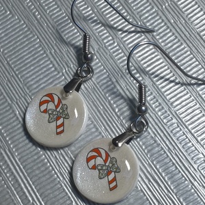 Karácsonyi mintás fülbevaló III. - ékszer - fülbevaló - lógó fülbevaló - Meska.hu