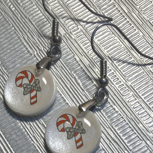 Karácsonyi mintás fülbevaló III. - ékszer - fülbevaló - lógó fülbevaló - Meska.hu