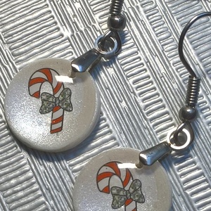 Karácsonyi mintás fülbevaló III. - ékszer - fülbevaló - lógó fülbevaló - Meska.hu