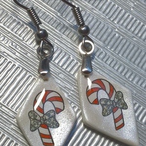 Karácsonyi mintás fülbevaló III. - ékszer - fülbevaló - lógó fülbevaló - Meska.hu