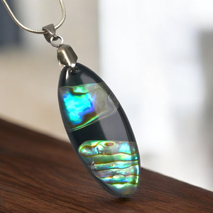 Pávakagylós nyaklánc III., Ékszer, Nyaklánc, Medálos nyaklánc, Ékszerkészítés, MESKA