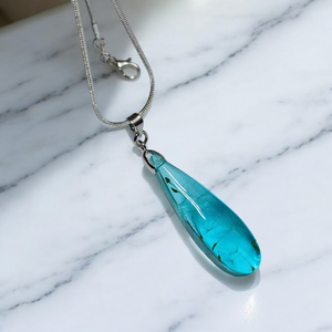 Pitypang pihés nyaklánc -halványkék - ékszer - nyaklánc - medálos nyaklánc - Meska.hu