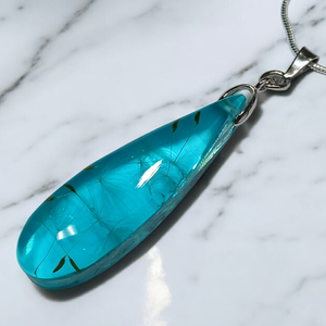 Pitypang pihés nyaklánc -halványkék, Ékszer, Nyaklánc, Medálos nyaklánc, Ékszerkészítés, MESKA