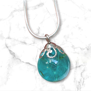 Pitypangpihés nyaklánc -halványkék, Ékszer, Nyaklánc, Medálos nyaklánc, Ékszerkészítés, MESKA