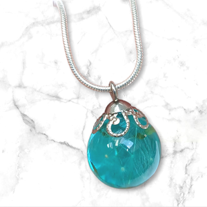 Pitypangpihés nyaklánc -halványkék - ékszer - nyaklánc - medálos nyaklánc - Meska.hu