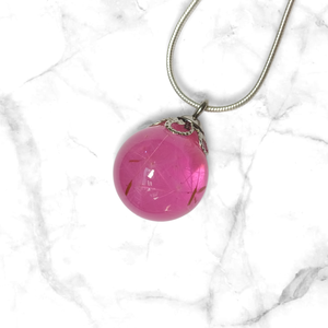 Pitypangpihés nyaklánc -halványrózsaszín - ékszer - nyaklánc - medálos nyaklánc - Meska.hu