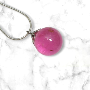 Pitypangpihés nyaklánc -halványrózsaszín, Ékszer, Nyaklánc, Medálos nyaklánc, Ékszerkészítés, MESKA