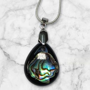 Pávakagylós nyaklánc II., Ékszer, Nyaklánc, Medálos nyaklánc, Ékszerkészítés, MESKA