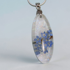 Nefelejcses nyaklánc  - ékszer - nyaklánc - medálos nyaklánc - Meska.hu