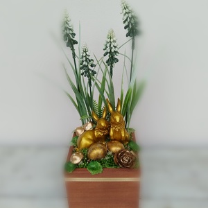 Zöld - arany asztaldísz - Meska.hu