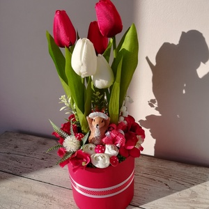 Tulipános tavaszi asztaldísz  - Meska.hu