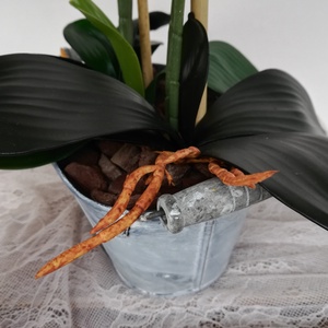 Orchidea kaspóban - vintage zöld - otthon & életmód - dekoráció - virágdísz és tartó - csokor & virágdísz - Meska.hu