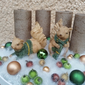 Mókusos adventi koszorú - karácsony - adventi díszek - adventi koszorú - Meska.hu