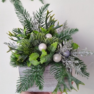 Örökzöld asztaldísz, Karácsony, Karácsonyi lakásdekoráció, Ünnepi asztaldekoráció, Mindenmás, MESKA