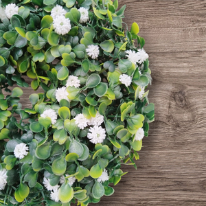 Kis buxus kopogtató apró virágokkal - otthon & életmód - dekoráció - ajtó- és ablak dekoráció - ajtódísz & kopogtató - Meska.hu