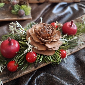 Ünnepi kis asztaldísz - piros - karácsony - karácsonyi lakásdekoráció - ünnepi asztaldekoráció - Meska.hu