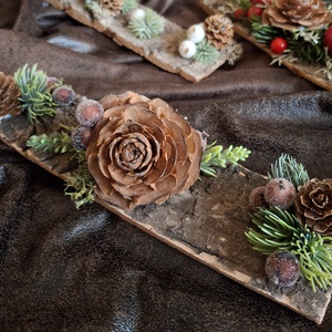 Ünnepi kis asztaldísz - barna, Karácsony, Karácsonyi lakásdekoráció, Ünnepi asztaldekoráció, Mindenmás, MESKA