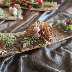 Ünnepi kis asztaldísz - barna - karácsony - karácsonyi lakásdekoráció - ünnepi asztaldekoráció - Meska.hu