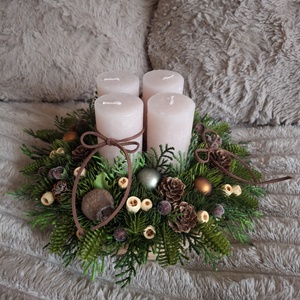 Adventi asztaldísz, erdei, Karácsony, Adventi díszek, Adventi koszorú, Mindenmás, MESKA