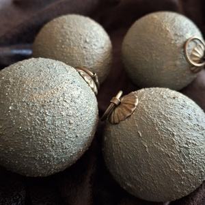 Rusztikus karácsonyfa dísz szett, zöld-arany - karácsony - karácsonyi lakásdekoráció - karácsonyfadíszek - Meska.hu