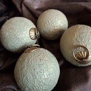 Rusztikus karácsonyfa dísz szett, zöld-arany - karácsony - karácsonyi lakásdekoráció - karácsonyfadíszek - Meska.hu