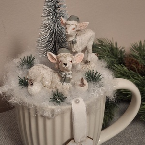 DIY- Őzis bögrés asztaldísz  - diy (csináld magad) - egységcsomag - Meska.hu