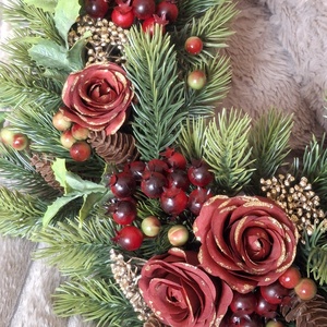 Ünnepi kopogtató  - karácsony - karácsonyi lakásdekoráció - karácsonyi ajtódíszek - Meska.hu