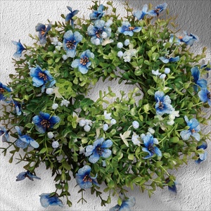 Kék virágos kopogtató  - otthon & életmód - dekoráció - ajtó- és ablak dekoráció - ajtódísz & kopogtató - Meska.hu