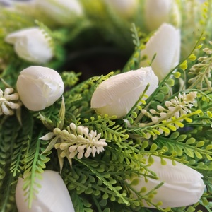 Tulipános kopogtató-fehér - otthon & életmód - dekoráció - ajtó- és ablak dekoráció - ajtódísz & kopogtató - Meska.hu