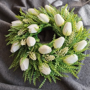 Tulipános kopogtató-fehér - otthon & életmód - dekoráció - ajtó- és ablak dekoráció - ajtódísz & kopogtató - Meska.hu