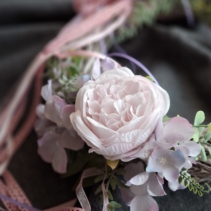 Romantikus bazsarózsás ajtódísz  - otthon & életmód - dekoráció - ajtó- és ablak dekoráció - ajtódísz & kopogtató - Meska.hu