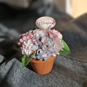 Hortenzia cserépben-mini, Otthon & Életmód, Dekoráció, Asztal és polc dekoráció, Asztaldísz, Mindenmás, MESKA