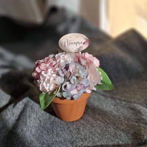 Hortenzia cserépben-mini - otthon & életmód - dekoráció - asztal és polc dekoráció - asztaldísz - Meska.hu