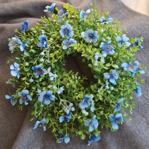 Kék virágos kopogtató  - otthon & életmód - dekoráció - ajtó- és ablak dekoráció - ajtódísz & kopogtató - Meska.hu