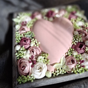 Kerámia szives asztal- vagy falidísz, Otthon & Életmód, Virágdekoráció, Virágdíszek, Asztali virágdísz, Mindenmás, MESKA