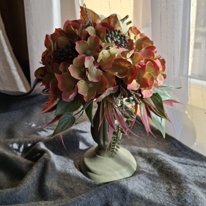 Zöld tökös asztaldísz - otthon & életmód - virágdekoráció - virágdíszek - asztali virágdísz - Meska.hu