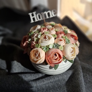 Boglárkás asztaldísz  - otthon & életmód - virágdekoráció - virágdíszek - asztali virágdísz - Meska.hu