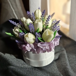 Tulipános asztaldísz - otthon & életmód - dekoráció - asztal és polc dekoráció - asztaldísz - Meska.hu