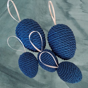 Zsinóros tojás szett - kék  - Meska.hu