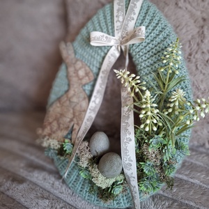 Tojás alakú Húsvéti ajtódísz  - otthon & életmód - dekoráció - ajtó- és ablak dekoráció - ajtódísz & kopogtató - Meska.hu