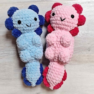 Horgolt plüss axolotl - játék & sport - plüssállat & játékfigura - más figura - Meska.hu