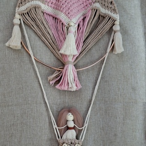 Makramé hőlégballon babaszobába/gyerekszobába, Baba - mama, Babaszoba dekoráció, Babanév dekoráció, , MESKA