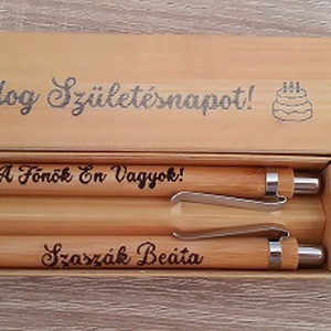 BAMBOOSET Bambusz toll és ceruza szett - otthon & életmód - papír, írószer - ceruza & toll - Meska.hu