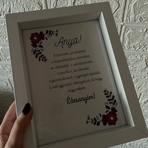 Fa képkeretes köszöntő ajándék  - esküvő - emlék & ajándék - szülőköszöntő ajándék - Meska.hu
