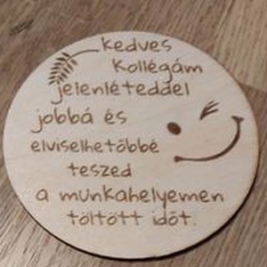 Kedves kollégám, Otthon & Életmód, Konyhafelszerelés, tálalás, Konyhai dekoráció, Hűtőmágnes, Gravírozás, pirográfia, MESKA