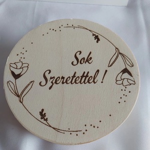 kerekháncs doboz, Esküvő, Emlék & Ajándék, Doboz, Gravírozás, pirográfia, MESKA