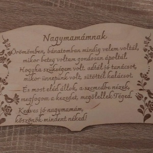 Nagymamámnak, Otthon & Életmód, Dekoráció, Fali és függő dekoráció, Fali kulcstartó, Gravírozás, pirográfia, MESKA