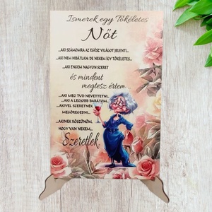 Nyomtatott Fa Tábla tartóval, Esküvő, Dekoráció, Asztaldísz, Mindenmás, MESKA