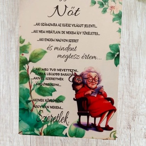 Nyomtatott Fa Olvasó hölgy, Esküvő, Dekoráció, Asztaldísz, Mindenmás, MESKA