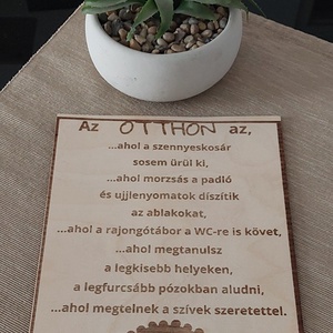 Az otthon , Otthon & Életmód, Dekoráció, Fali és függő dekoráció, Falra akasztható dekor, Gravírozás, pirográfia, MESKA